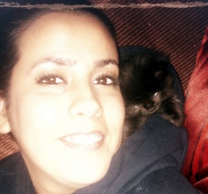 Fifi the black kitten, on the day she was found.