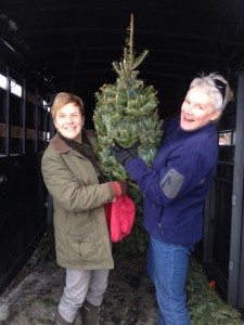 Amanda (left) and Tracy with their fundraising trees